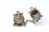 6 pcs Antique Bronze Filigree  Owl Pendants Charms 22x25mm A6197