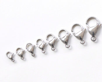 5 pcs 304 Stainless Steel Parrot Claw Lobster Clasps 9mm/10mm/11mm/12mm/13mm/15mm/17mm/19mm