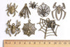Antique Bronze/Silver Spider Cobweb Halloween Themed Charms Mixed Style