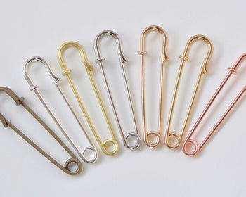 10 pcs Brass Safety Pins Kilt Pins Broochs 2 Inches Long