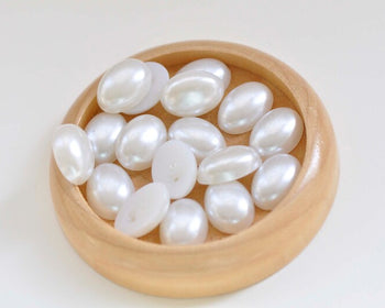 10 pcs Resin Pearl Color Oval Cameo Cabochons Various sizes Available