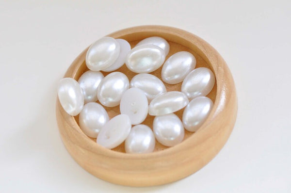 10 pcs Resin Pearl Color Oval Cameo Cabochons Various sizes Available