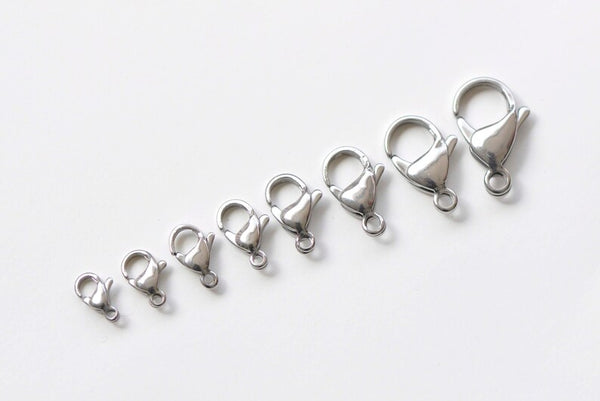5pcs 316 Stainless Steel Parrot Claw Lobster Clasps Various Sizes