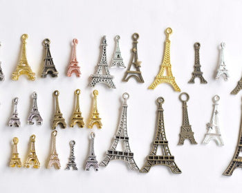 Antique Bronze/Silver Eiffel Tower Tour Charms Mixed Style