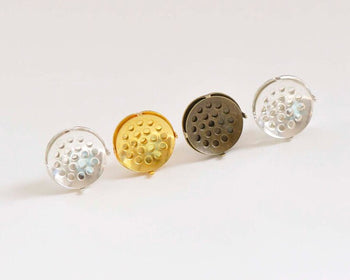 10 Pairs Gold Perforated Sieve Earring Post A6185 – VeryCharms