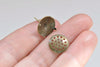 10 Pairs Antique Bronze/Silver/Gold Perforated Sieve Earring Post Findings Ear Stoppers NOT Included