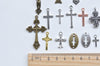 Antique Bronze/Silver Cross Charms Pendants Mixed Style