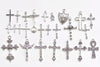 Antique Bronze/Silver Cross Charms Pendants Mixed Style