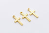 50 pcs Shiny Gold Flat Back Cross Charms 9x19mm A6990