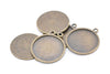 10 pcs of Antique Bronze Round Cameo Base Settings Match 25mm Cabochon A4167