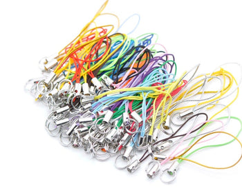 Mixed Color Straps Lariat Lanyard Cell Phone Straps with Split Rings Set of 100 A2223