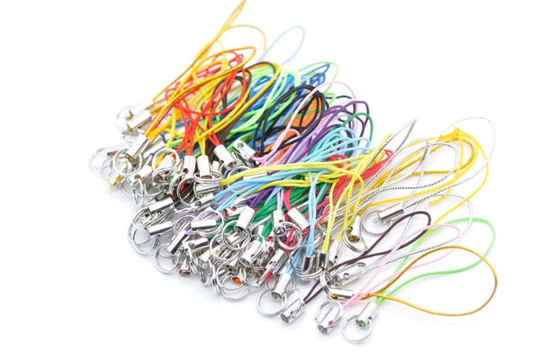 Mixed Color Straps Lariat Lanyard Cell Phone Straps with Split Rings Set of 100 A2223