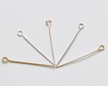 100 pcs Eye Pins Jewelry Making Silver/Platinum/14K/18K Gold/Rose Gold 20mm/25mm/30mm/50mm