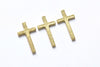 30 pcs Shiny Gold Blank Cross Embellishment Stamping No Loop A7971