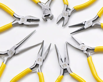 Round Flat Nose Wire-Cutter Jewelry Pliers Yellow Handle Tool for Wire Working