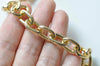 6.6ft (2m) Gold Tone Aluminium Oval Cable Chain With Unsoldered Links 9.5x15mm A6187