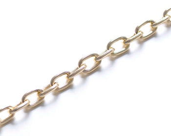 6.6ft (2m) Gold Tone Aluminium Oval Cable Chain With Unsoldered Links 9.5x15mm A6187