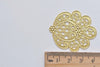 10 pcs Raw Brass Filigree Flower Round Embellishments 36x41mm A8824