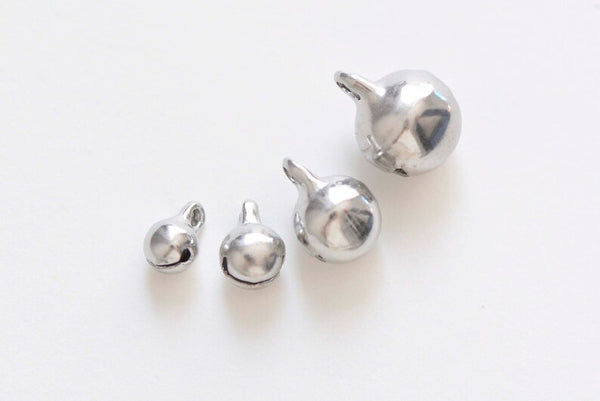 10 pcs Stainless Steel Jingle Bells Dog Pet Charms Drops Pendants 5mm/6mm/8mm/10mm