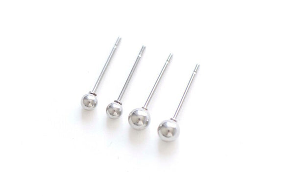 10 pcs Stainless Steel Ball Post Ear Stud Earring Post Findings 3mm/4mm/5mm/6mm/7mm/8mm