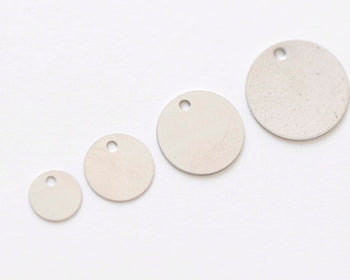 20 pcs Stainless Steel Round Flat Blank Disc Charms 6mm-12mm