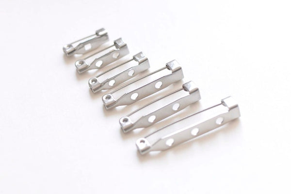 10 pcs Stainless Steel Brooch Back Bar Pins 14mm/17mm/19mm/25mm/32mm