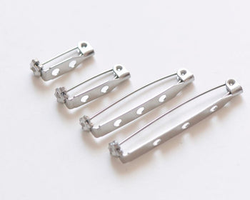 10 pcs Stainless Steel Brooch Back Bar Safety Pins 17mm/20mm/25mm/32mm/40mm