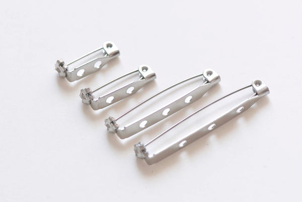 10 pcs Stainless Steel Brooch Back Bar Safety Pins 17mm/20mm/25mm/32mm/40mm