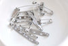 10 pcs Stainless Steel Brooch Back Bar Safety Pins 17mm/20mm/25mm/32mm/40mm