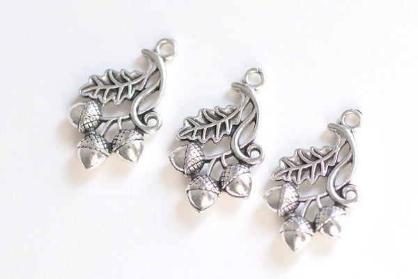 10 pcs Antique Silver Small Pinecones Acorns Charms