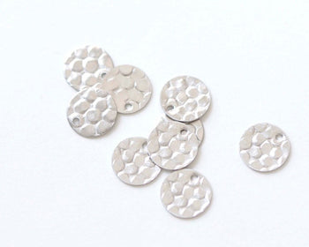20 pcs Stainless Steel Textured Disc Charms 8mm