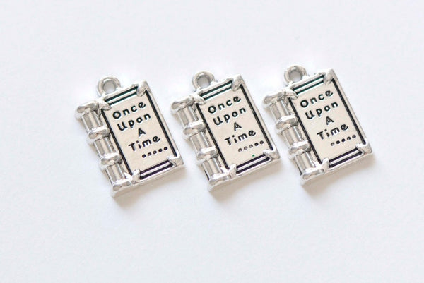 20 pcs Antique Silver Story Book Charms 12x18mm A404