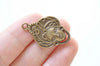 10 pcs of Antique Bronze Halloween Lady Mask Charms 20x31mm