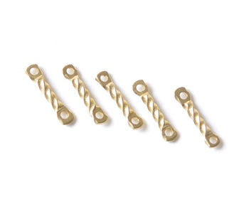 100 pcs Raw Brass Twisted Rod Connecting Bar Link Jewelry Connector 8mm A557