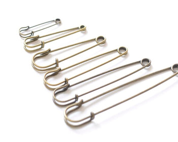 10 pcs Antique Bronze Kilt Pin Safety Pins Broochs 40mm/45mm/50mm/55mm/70mm/100mm