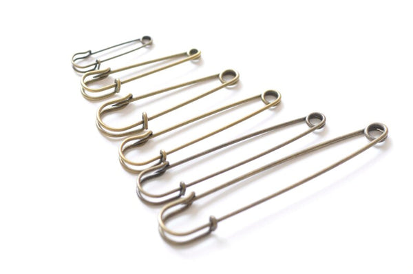 10 pcs Antique Bronze Kilt Pin Safety Pins Broochs 40mm/45mm/50mm/55mm/70mm/100mm