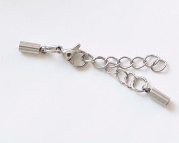 6 pcs 304 Stainless Steel Bail Connectors with Extension Chain.5mm/2mm/2.5mm/3mm
