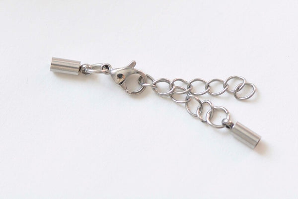 6 pcs 304 Stainless Steel Bail Connectors with Extension Chain.5mm/2mm/2.5mm/3mm