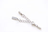 6 pcs 304 Stainless Steel Bail Connectors with Extension Chain Rectangle Tag