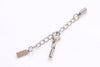 6 pcs 304 Stainless Steel Bail Connectors with Extension Chain Rectangle Tag