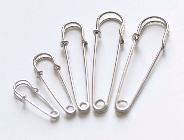 10 pcs Platinum Kilt Pin Safety Pins Broochs 40mm/45mm/50mm/55mm/70mm/100mm