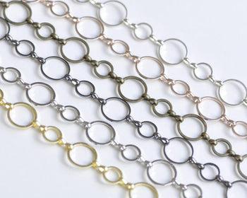 3.3 ft (1m) of Brass Round Circle Link Loops Chain