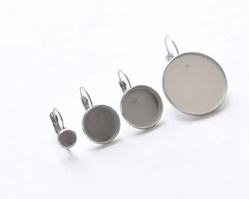 10 pcs Stainless Steel Base Setting French Earwire Findings