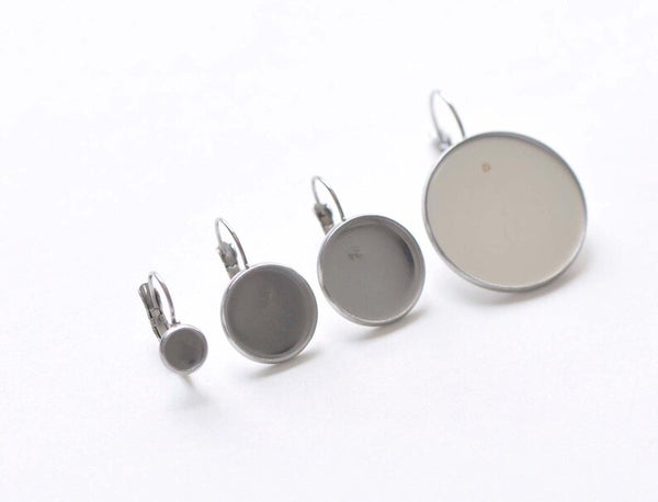 10 pcs Stainless Steel Base Setting French Earwire Findings