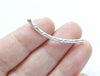 Polished 925 Sterling Silver Curved Bamboo Tubes 35mm