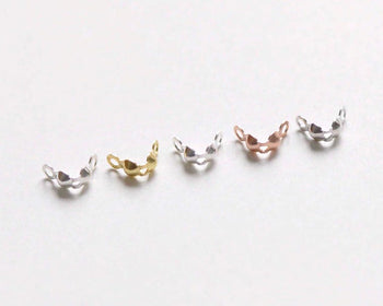 2 pcs Sterling Silver Clamshell Bead Tips Fold Over Clasps For Bead Chain Tube