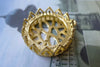 4 pcs Gold Tone Brass Filigree Round Base Settings Match 20mm Cameo A2789