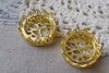 4 pcs Gold Tone Brass Filigree Round Base Settings Match 20mm Cameo A2789