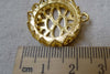 4 pcs Gold Tone Brass Filigree Round Base Settings Match 20mm Cameo A2789