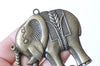 2 pcs of Antique Bronze Elephant Pendants 65x68mm
